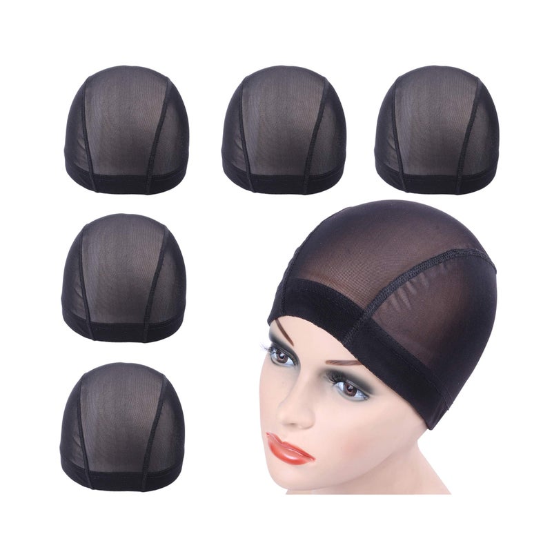 YANTAISIYU 5 Pcs/lot Mesh Dome Caps for Wigs Stretchable Hairnets Wig Caps for Women (Mesh Cap M) - Image 1